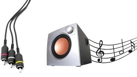Un sistema de sonido con cables y conexiones comprobados