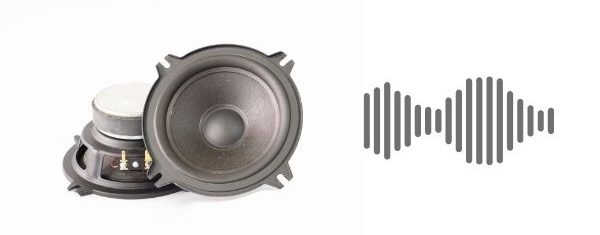Un woofer y un subwoofer con un amplificador externo para alimentar las bajas frecuencias