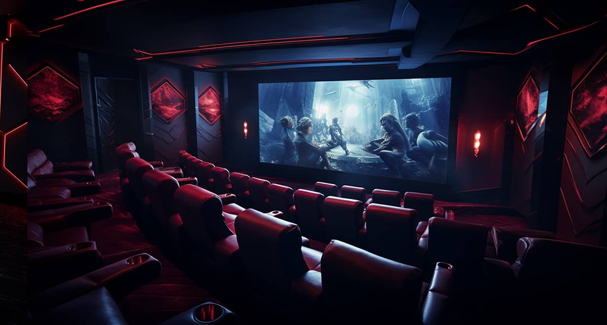 Un cine con una gran pantalla XD