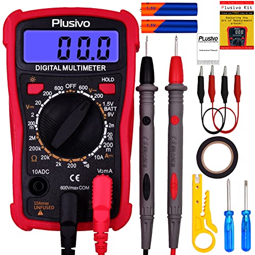 Recorte del subwoofer en tu home cinema - 8 causas y soluciones 14 Multímetro digital DC AC Voltímetro Ohm Volt Amp Multi Tester para voltaje, corriente, resistencia, continuidad, diodo con sondas de prueba, pantalla LCD con retroiluminación, estuche, soporte, pelacables de Plusivo