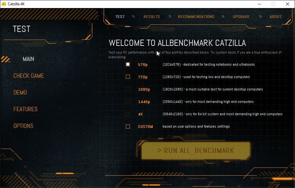 El mejor software Gratis para medir el rendimiento de tu GPU para PC 23 Aplicación Catzilla Benchmark para GPU