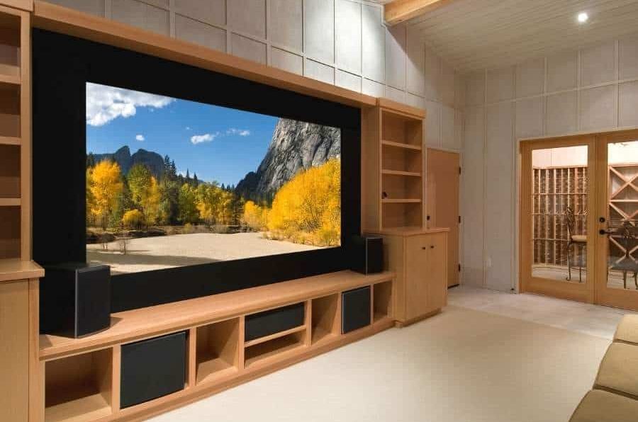 Custom Cabinets for Extra Storage home theater