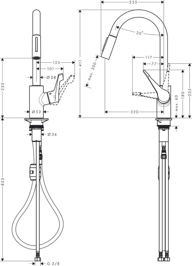 Opiniones hansgrohe Cento Grifo de Cocina ¿Merece la pena? 10 hansgrohe Cento - grifo de cocina ducha extraible