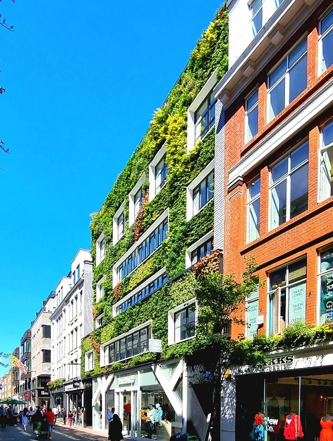 6 mejores jardineres verticales del mundo. 22 Carnaby Street-jardin vertical