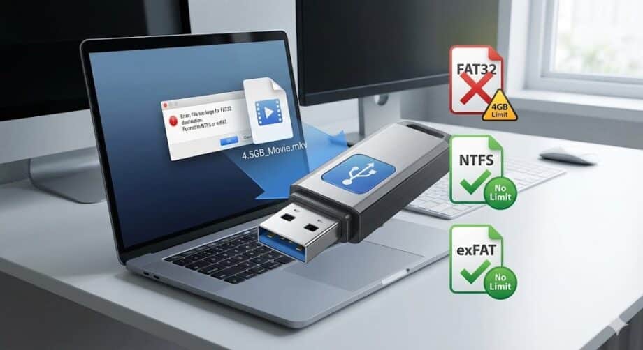 Cómo pasar archivos de más de 4GB a un USB - FAT32 vs NTFS vs exFAT