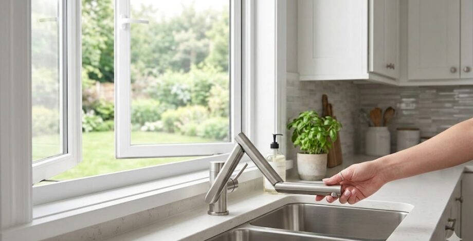 Grifos abatibles la solución definitiva para fregaderos situados bajo la ventana.