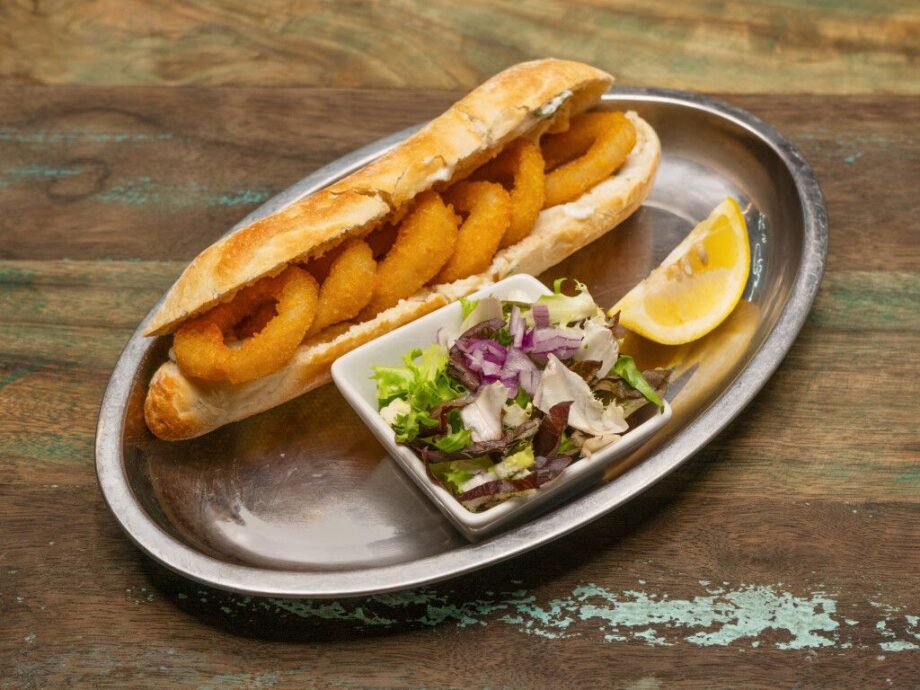 bocadillo de calamares vegano santa y pura